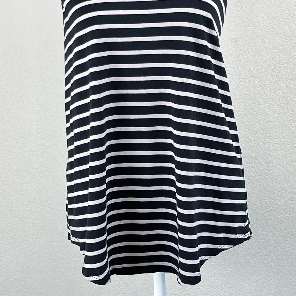 Lululemon Racerback Tank Top Black Grey Stripe Athleisure Gym Workout Athletic M